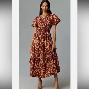 Anthropologie Somerset Maxi Dress XL Copper